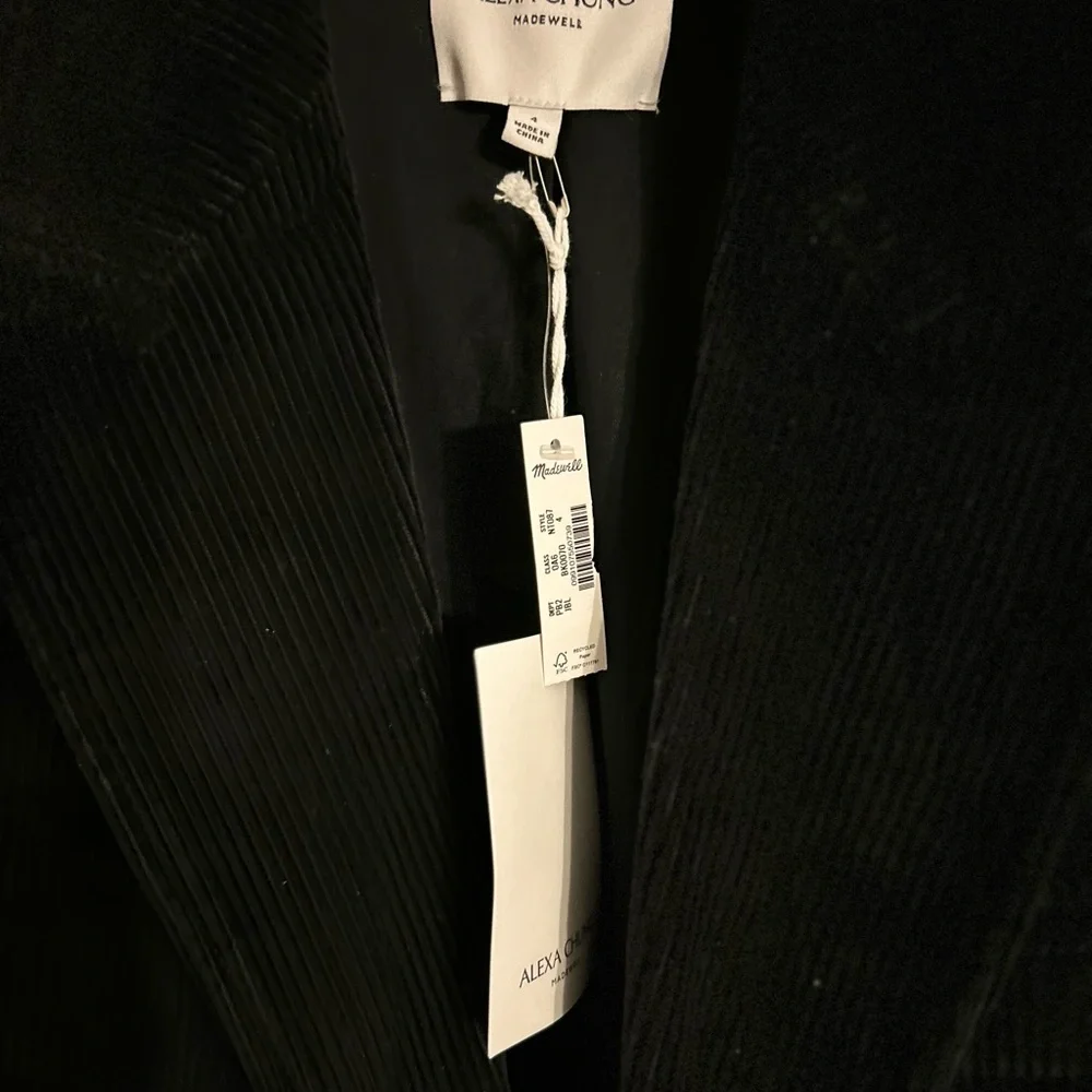 Alexa Chung x Madewell Black Double-Breasted Blazer in Corduroy Oversized Sz. 4 - Picture 6 of 8